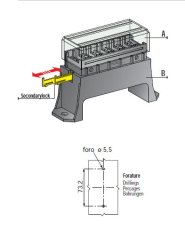 MTA Držiak pre 6 UNI NP na nôžkach-spodné vývody