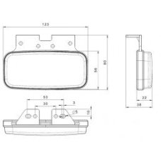 Svetlo pozičné FT-080+K  12V-24V oranžové+smerovka