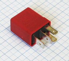 MTA Relé 12V - MICRO 30A - červené - 4 kontakt s odporom