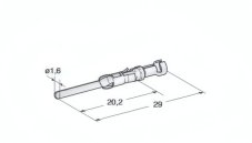 MTA Kolík valcový 1,6mm s jazýčkom pocínovaný