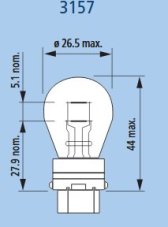 NARVA Žiarovka 12,8V/14V 24/2,2CP (3157NA) W2,5x16q oranž.