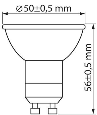 LED  230V 4W GU10 300lm 6500K