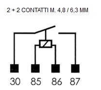 Macchi Rag. Fiorenzo Relé 24V - MICRO 11A - čierne - 4 kontakt