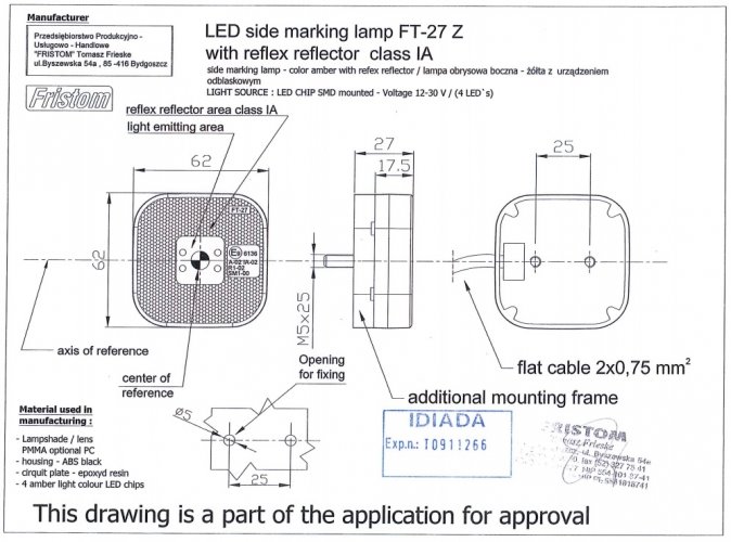 AUTOLAMP Svetlo pozičné FT-27 12+24V oranžové reflexné