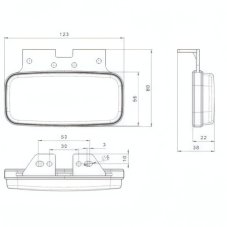 Svetlo pozičné FT-080+K  12V-24V oranžové+smerovka
