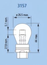 Vosla Žiarovka 12,8V 27/7W (3157) W2,5x16q