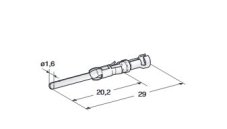 MTA Kolík valcový 1,6mm s jazýčkom pocínovaný