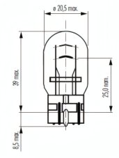 Vosla Žiarovka 12V 21/5W W3x16q