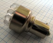 AUTOLAMP LED 12V (P21W) Ba15s červená 19xLED