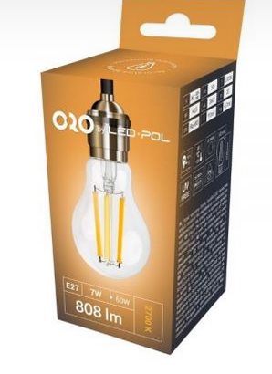 LED 230V 7W E27 808lm CLARO retro