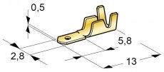 MTA Kolík plochý 2,8mm mosadz