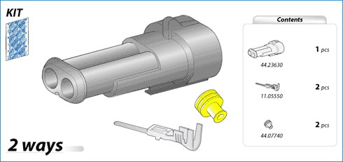 MTA Kit-obal kolíkov SUPERSEAL 1,5mm 2-cestný