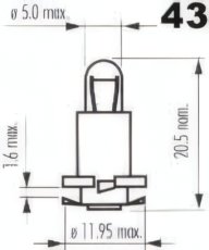 AUTOLAMP Žiarovka 12V 1,8W EBSR