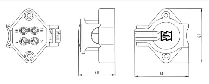 Erich Jaeger Zásuvka 6V-12V-24V/ 4P