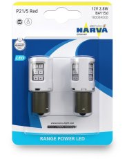 NARVA LED P21/5 Red BAY15d 12V 2,8W červená (2ks)