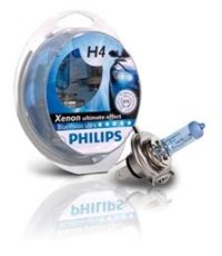 PHILIPS Žiarovka 12V H4 60/55W P43T+W5W BlueVision ultra-set2ks