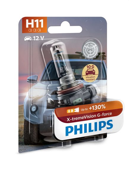 PHILIPS Žiarovka 12V H11 55W+130% PGJ19-2 X-tremeVision G-force