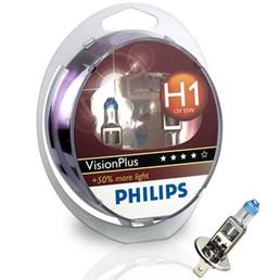 PHILIPS Žiarovka 12V H1 55W P14,5s VisionPlus - set 2ks
