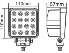 Pracovný svetlomet LED 10-30V 24W+oranžové blikajúce