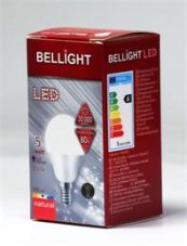 BELLIGHT LED  220-240V G45 5W E14 370lm neutrálna iluminačná