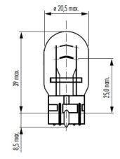 Vosla Žiarovka 12V 21/5W W3x16q