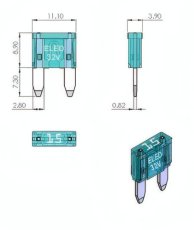 ELED Mini-nožová poistka 3A - fialová