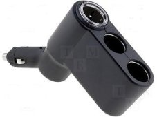 Redukcia autozapalovač 3x zásuvka/s kontrolkou/