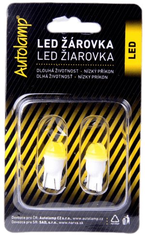 AUTOLAMP LED 12V W5W  W2,1x9,5d žltá