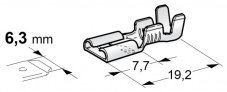 Hella Dutinka s jazýčkom 6,3mm x 0,8mm  0,5-1,0mm