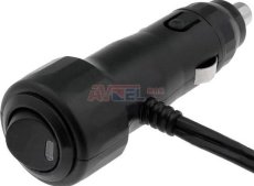 Zástrčka do zapaľovača,kolík+vypínač vpredu preklápací