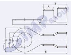 IMP GROUP Očko neizolované  8,4 mm mosadzné 3-6mm