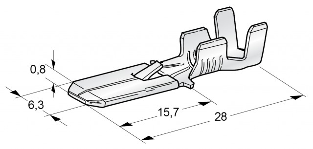MTA Kolík s jazýčkom 6,3mm mosadz