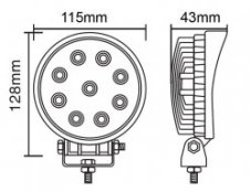 Pracovný svetlomet LED 8-30V okrúhly