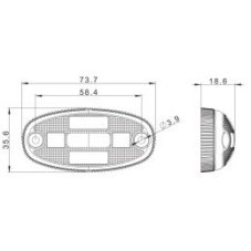 Svetlo pozičné FT-072  LED 12/24V oranžové