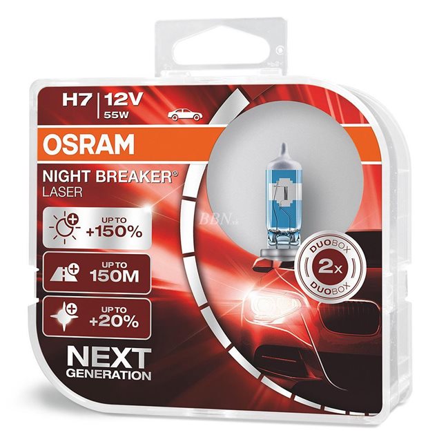 Osram Žiarovka 12V 55W H7 BOX PX26d Night breaker LASER-2ks BOX Osram Žiarovka 12V 55W H7 BOX PX26d Night breaker LASER-2ks BOX