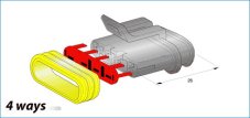Tyco Obal dutiniek SUPERSEAL 1,5mm 4-cestný