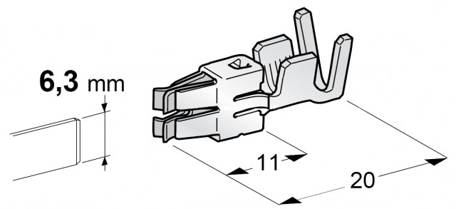 MTA Dutinka 6,3mm-zvislá SPT WP F630