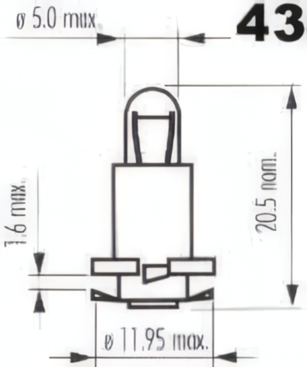 AUTOLAMP Žiarovka 12V 1,8W EBSR