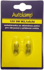 AUTOLAMP Žiarovka 12V 5W W2,1x9,5d W5W celoskl.-blister 2ks
