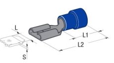MTA Dutinka plochá izolovaná 6,3mm X 0,8 modrá