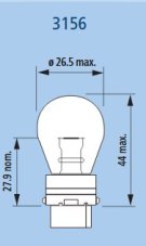 NARVA Žiarovka 12,8V (3156) 27W W2,5x16d