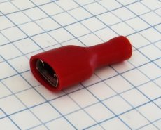 MTA Dutinka plochá celoizolovaná 6,3mm červená