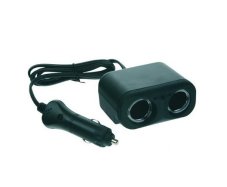 Autozapalovač - redukcia 2x zásuvka s káblom 1m, 10A
