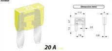 MTA Mini-nožová poistka 20A - žltá