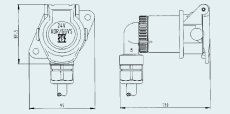 Erich Jaeger Zásuvka 24V/15P 90°