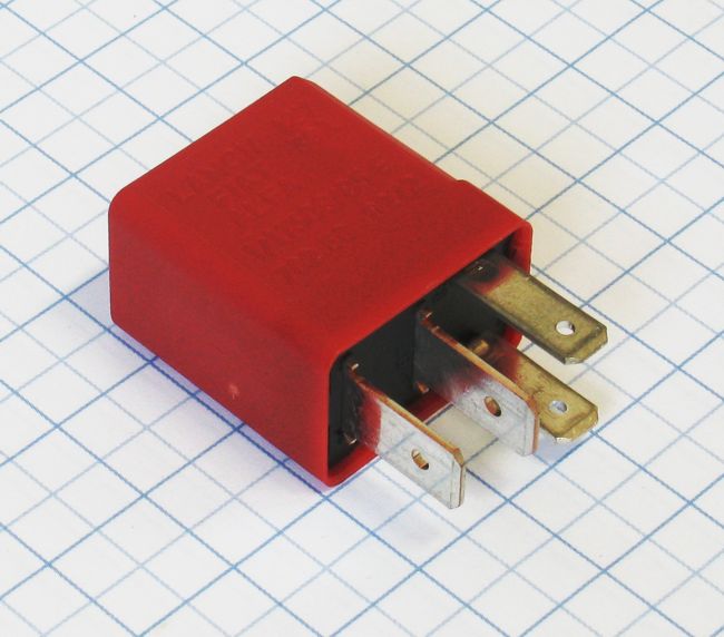 MTA Relé 12V - MICRO 30A - červené - 4 kontakt s odporom