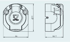 Erich Jaeger Zásuvka 12V/7pólov-zrezaná, plast- s vyp. hml. svetla