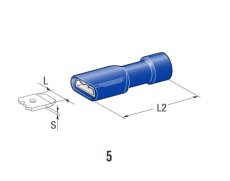 MTA Dutinka plochá celoizolovaná 6,3mm X 0,8 modrá