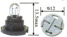 AUTOLAMP Žiarovka 14V 1,12W T5 -plastická päticčierna