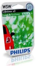 PHILIPS Žiarovka 12V 5W W2,1x9,5d W5W LonferLife EcoVision-blister2ks